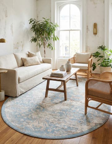 Teal Highbury Oval Rug