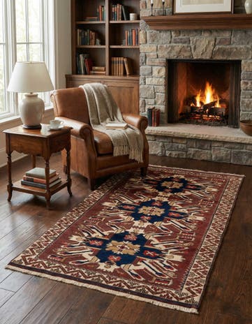 3' 7 x 6' 1 Hand Knotted Yagcibedir Wool Rug