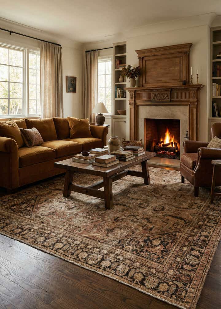 9' 3 x 10' Hand Knotted Ultra Vintage Persian Wool Square Rug