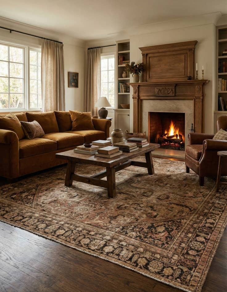 Detail image of 9' 3 x 10'  Hand Knotted Ultra Vintage Persian Wool Square Rug