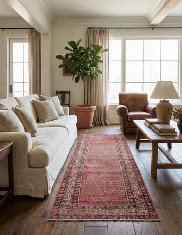 3' 7 x 10' 1 Hand Knotted Ultra Vintage Persian Wool Runner Rug