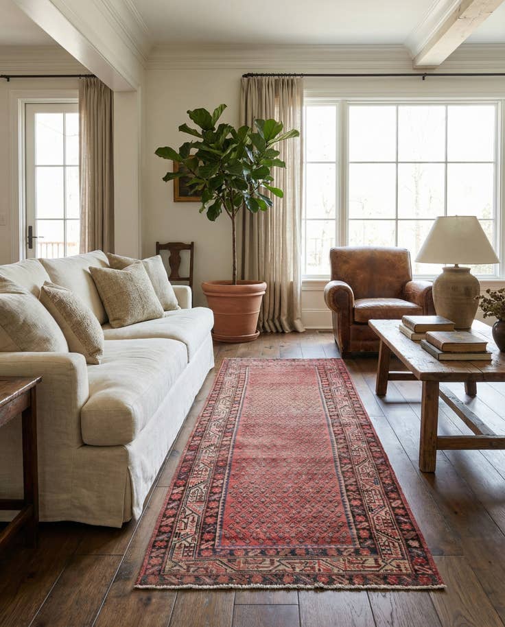 Detail image of 3' 7 x 10' 1 Hand Knotted Ultra Vintage Persian Wool Runner Rug