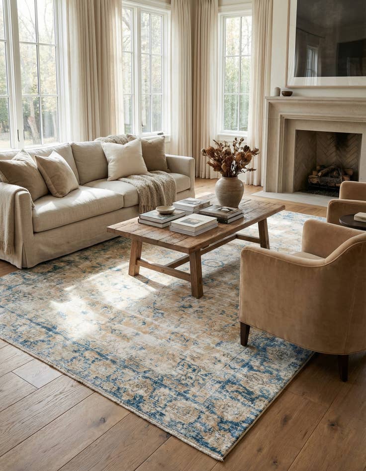 Detail image of  7' x 10' 9  Hand Knotted Ultra Vintage Persian Wool Rug