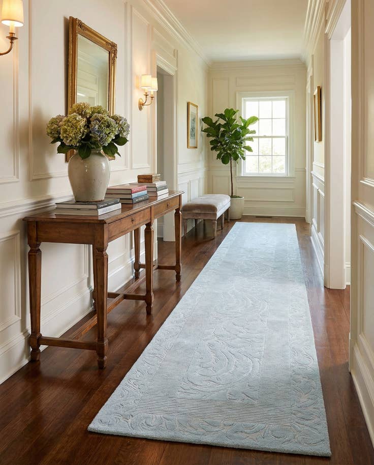 Detail image of 2' 7 x 9' 7 Hand Knotted Darya Wool Runner Rug