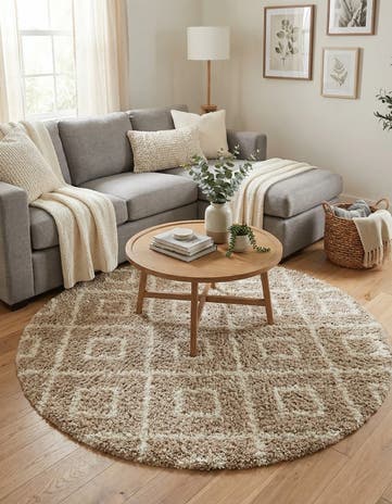 6' x 6' Trellis Shag Round Rug