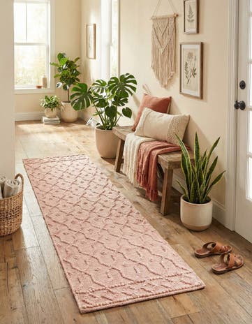 Pink Hand Woven Larsa Jute Runner Rug