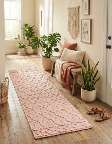 Pink Hand Woven Larsa Jute Runner Rug