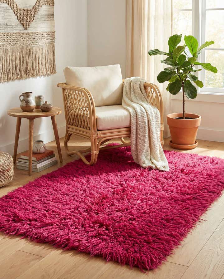 4' 1 x 6' 6 Hand Knotted Moroccan Wool Rug
