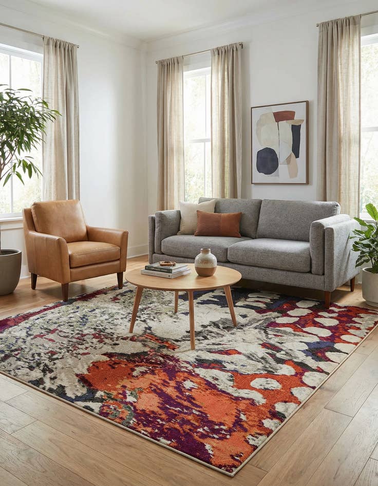 Detail image of  7' 10 x 7' 10  Washable Haerfest Square Rug