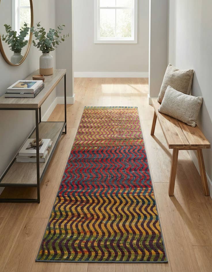 Detail image of 2' 7 x 12'  Washable Modern Indoor / Outdoor Runner Rug