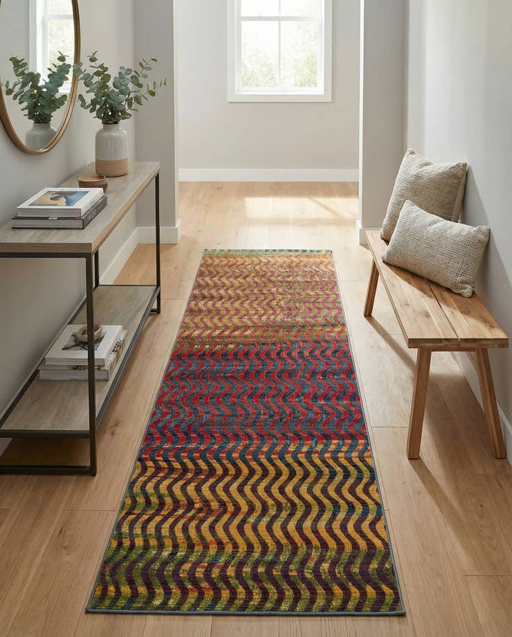 Detail image of 2' 7 x 12' Easy-Clean Modern Indoor / Outdoor Runner Rug