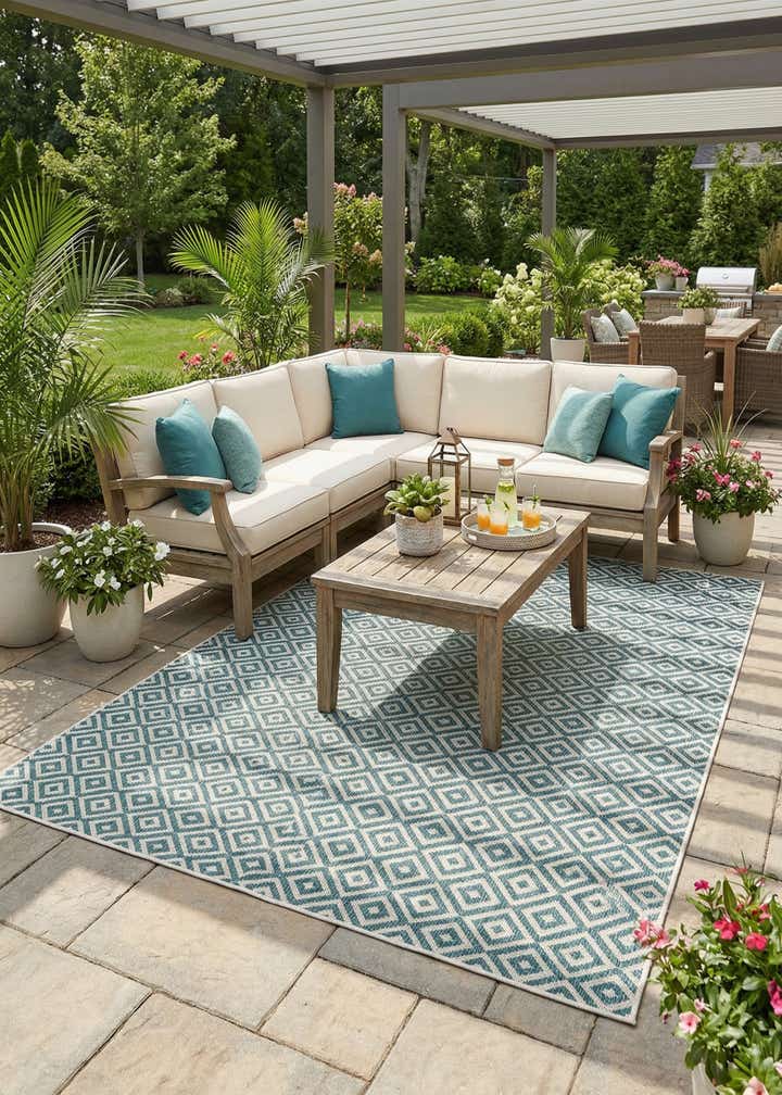 7' x 10' Easy-Clean Jill Zarin Costa Rica Indoor / Outdoor Rug
