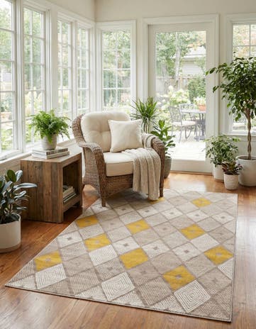 Ivory and Yellow Laguna Rug