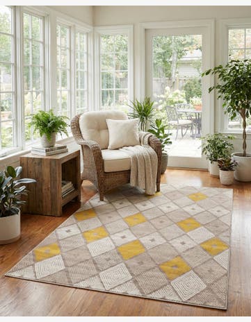 Ivory and Yellow Laguna Rug