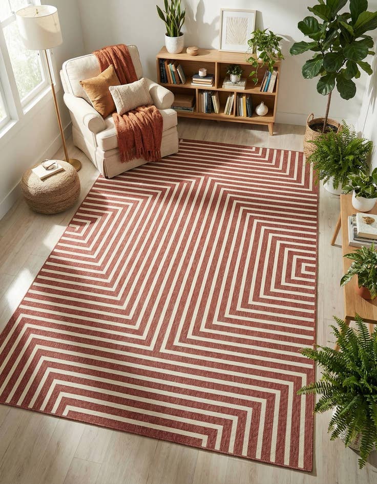 Detail image of  10' x 14'  Washable Modern Indoor / Outdoor Rug