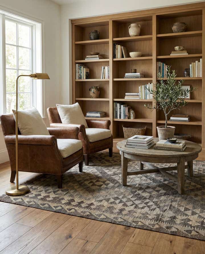 4' 2 x 6' 2 Hand Woven Kilim Maymana Wool Rug