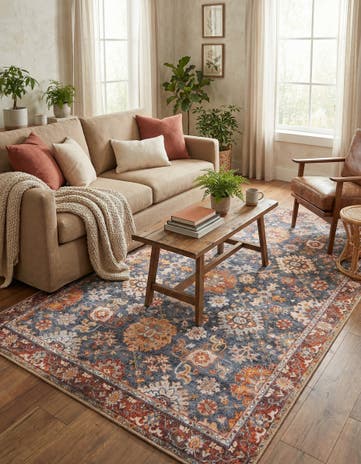 Navy Blue Washable Timeless Rug