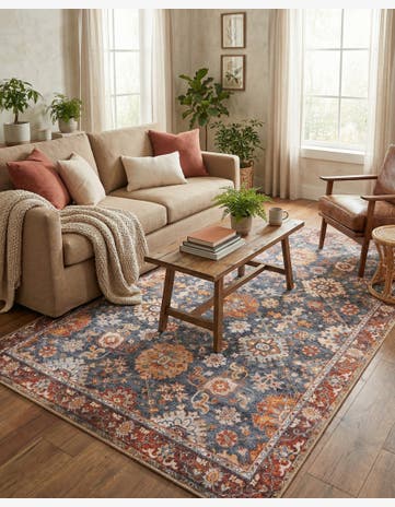 Navy Blue Washable Timeless Rug