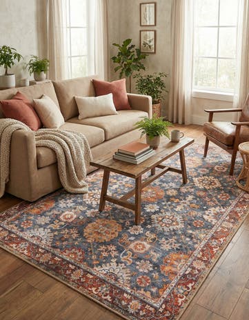 Navy Blue Washable Timeless Rug