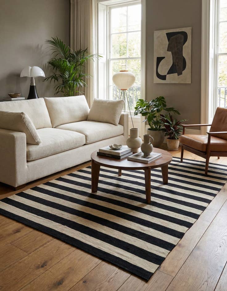 Detail image of 5' 6 x 8' 1  Hand Woven Kilim Modern Wool Rug