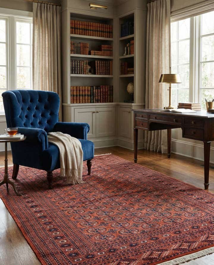 6' 3 x 10' 1 Hand Knotted Bokhara Oriental Wool Rug