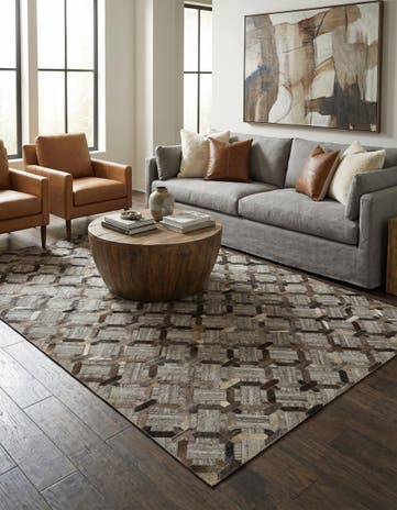 5' 3 x 8' 1 Cowhide - Patchwork Rug