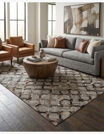 5' 3 x 8' 1 Cowhide - Patchwork Rug
