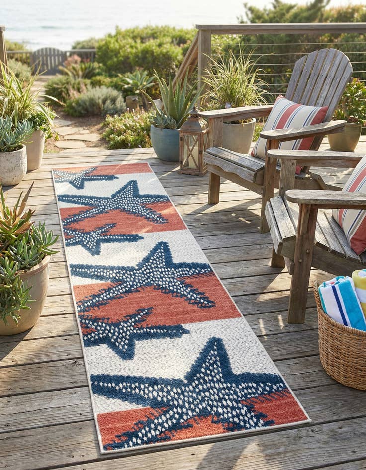 Detail image of 2' x 10'  Washable Belize Indoor / Outdoor Runner Rug