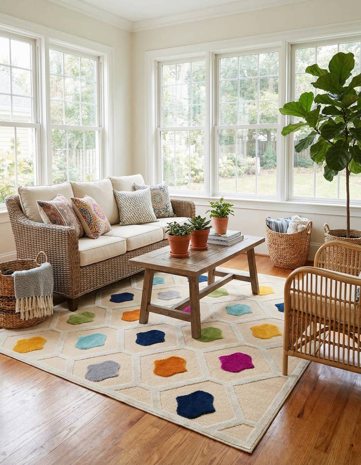 Detail image of 7' 10 x 7' 10  Washable Aruba Indoor / Outdoor Square Rug