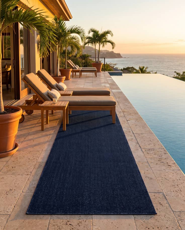Detail image of 2' 7 x 12' Easy-Clean Solid Indoor / Outdoor Runner Rug