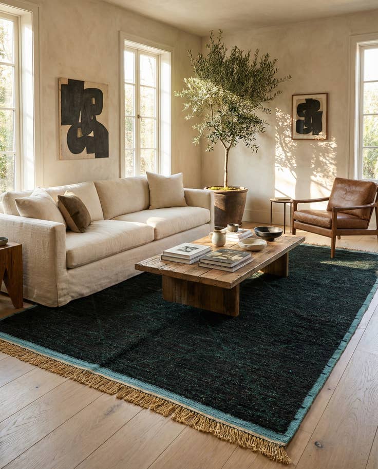 Detail image of 6' 2 x 9' 8 Hand Knotted Moroccan Wool Rug