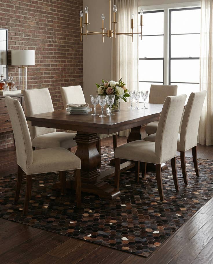 Detail image of 5' 1 x 8' 2 Cowhide Leather Rug