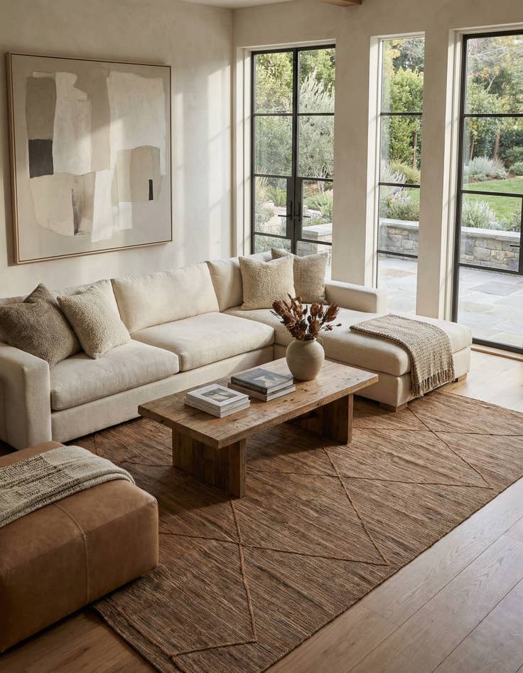 Detail image of  9' 7 x 10'  Hand Woven Kilim Modern Wool Square Rug