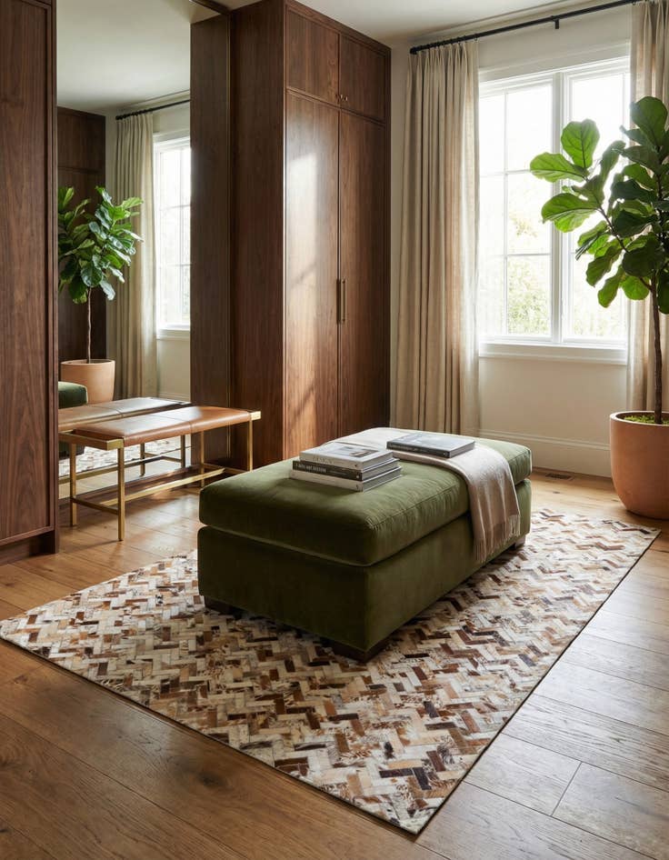 Detail image of  4' 10 x 7' 10 Cowhide Rug