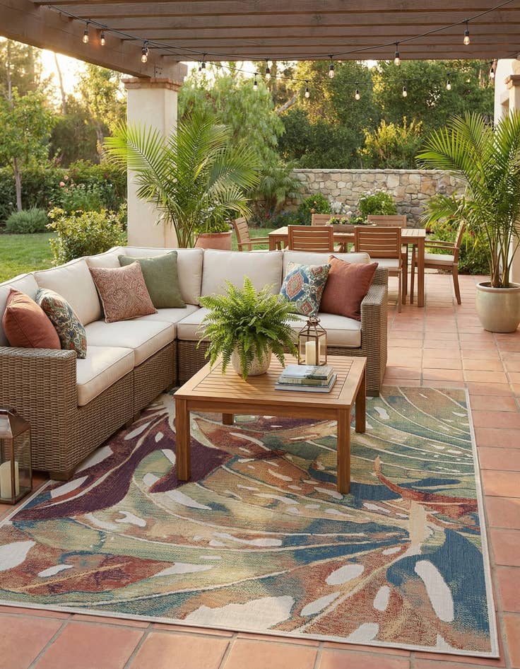 Detail image of 10' x 13'  Washable Baja Indoor / Outdoor Rug