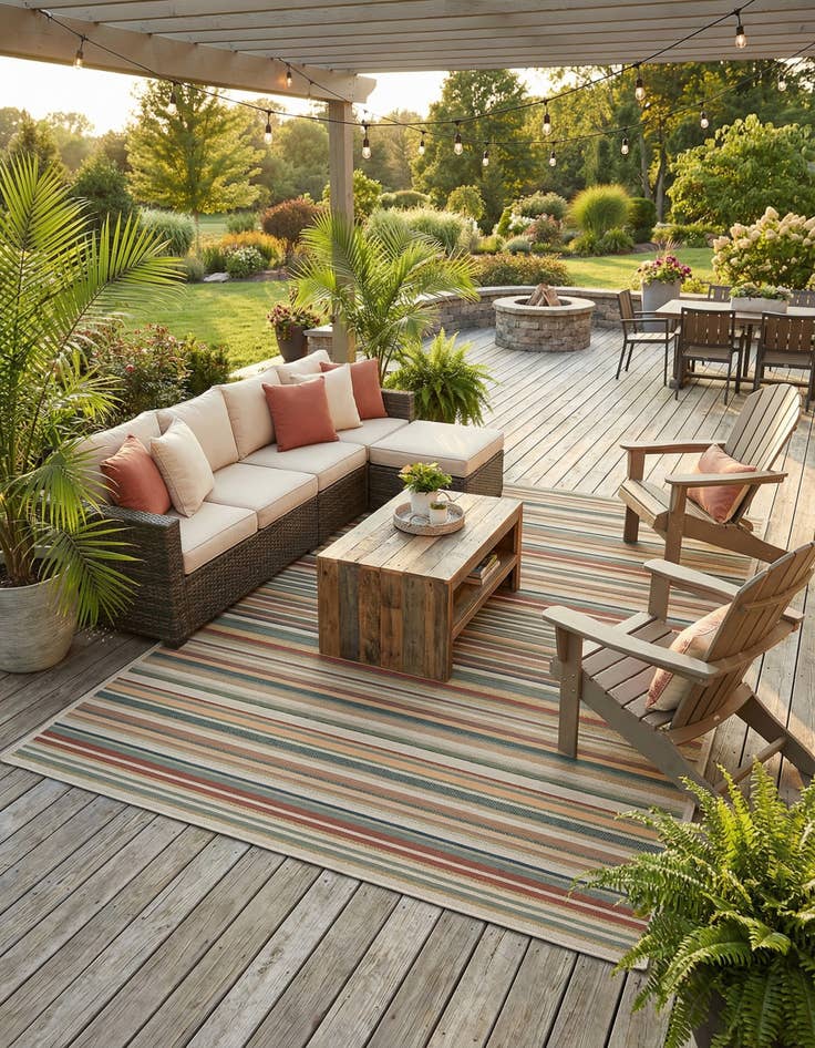 Detail image of 10' x 14'  Washable Baja Indoor / Outdoor Rug