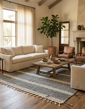 6' 5 x 9' 3 Hand Knotted Moroccan Wool Rug