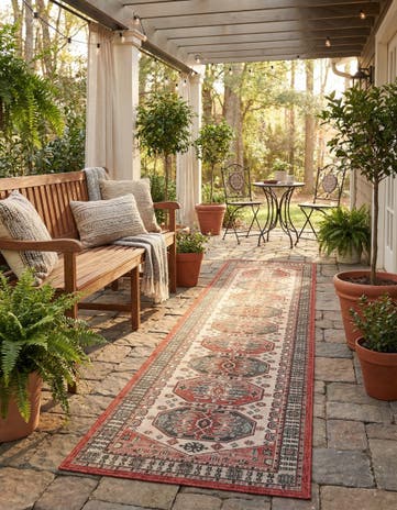 2' 7 x 12' Easy-Clean Traditional Indoor / Outdoor Runner Rug