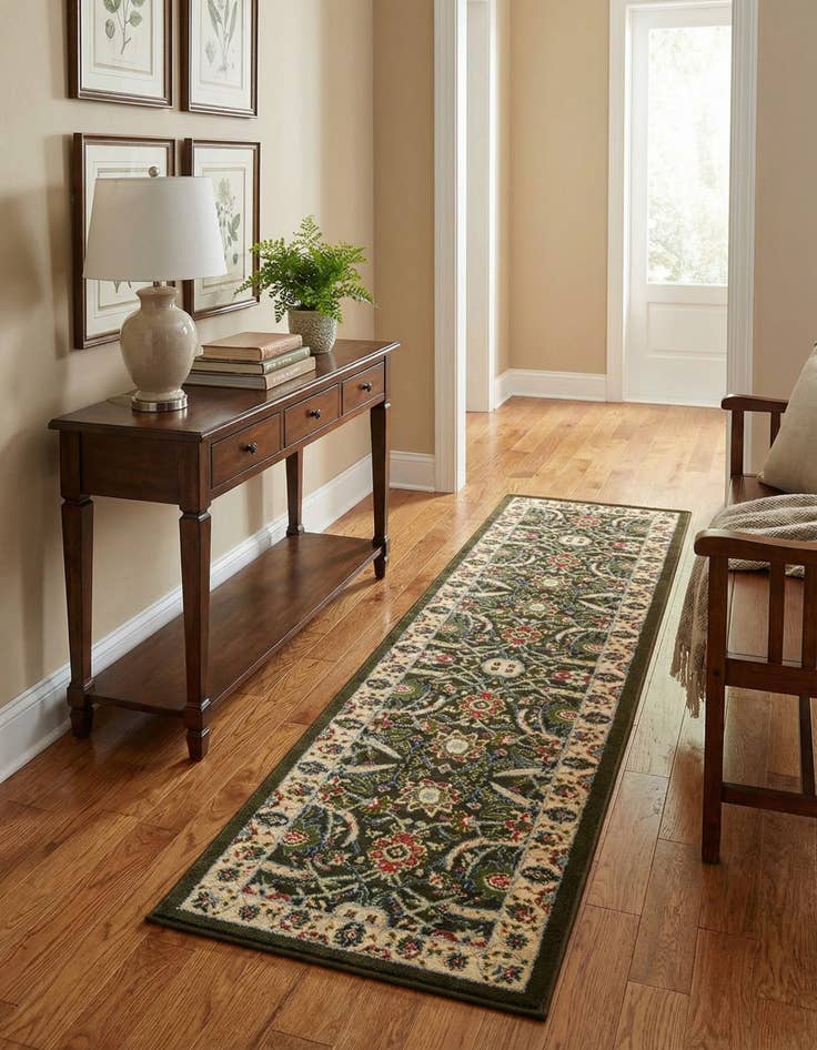 Detail image of 2' x 8' 2 Kashan Design Runner Rug