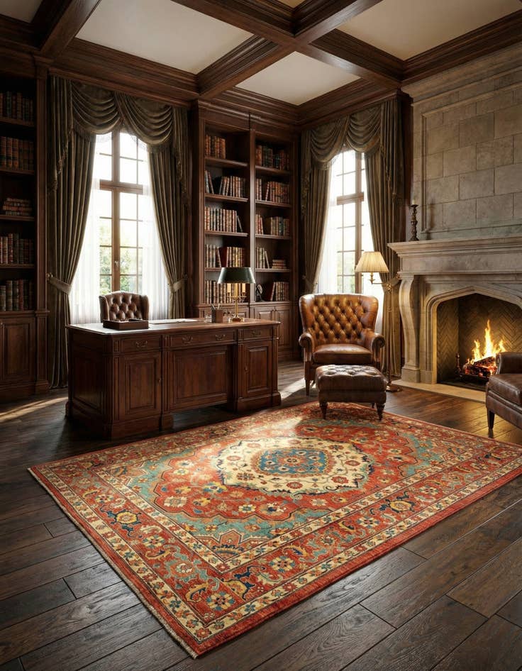 Detail image of 5' 10 x 8' 4 Serapi Wool Rug