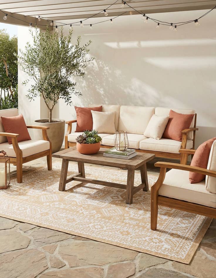 Detail image of 6' x 9' Easy-Clean Aztec Indoor / Outdoor Rug