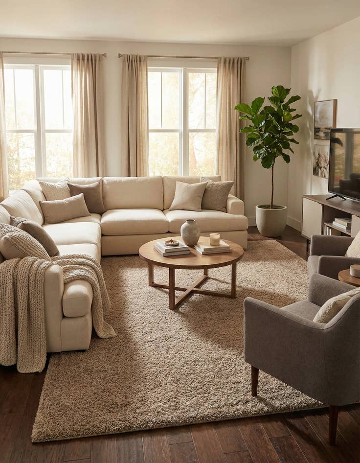 Detail image of  10' x 13' Solid Shag Rug