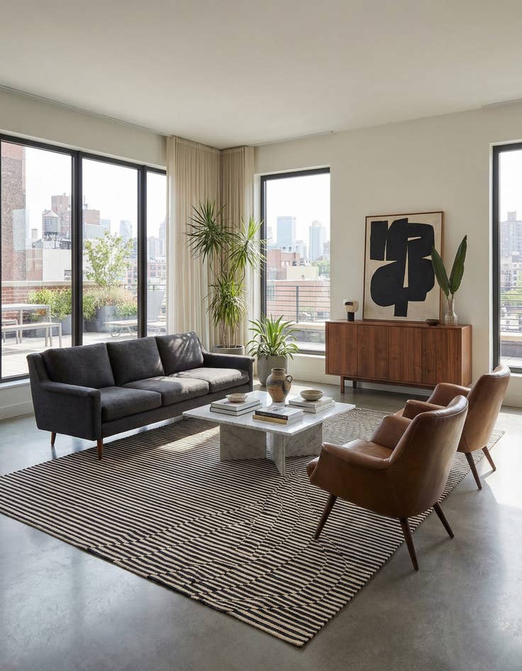 Detail image of 5' 9 x 7' 10  Hand Woven Kilim Modern Wool Rug