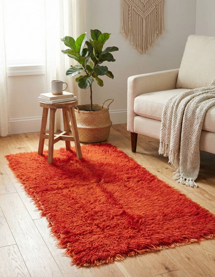 Detail image of  2' 1 x 4' 7  Hand Knotted Moroccan Wool Runner Rug