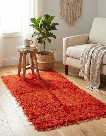 2' 1 x 4' 7 Hand Knotted Moroccan Wool Runner Rug