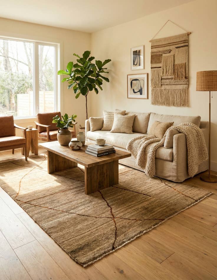 Detail image of 5' 8 x 8' 2  Hand Knotted Moroccan Wool Rug