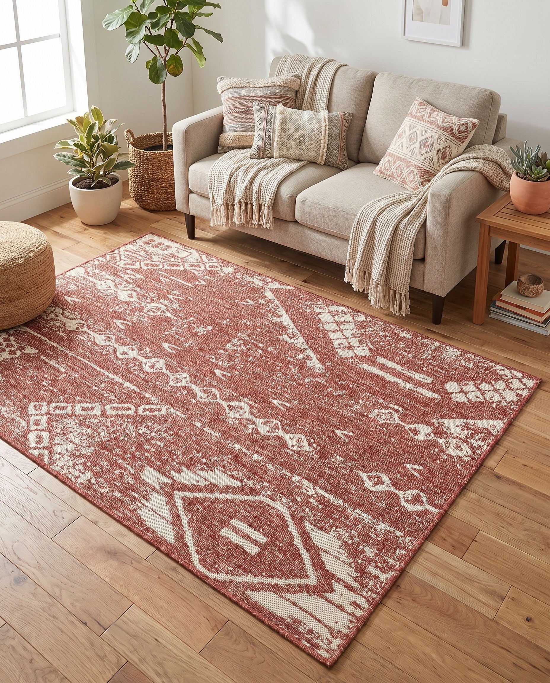 4' x 6' Easy-Clean Bohemian Indoor / Outdoor Rug