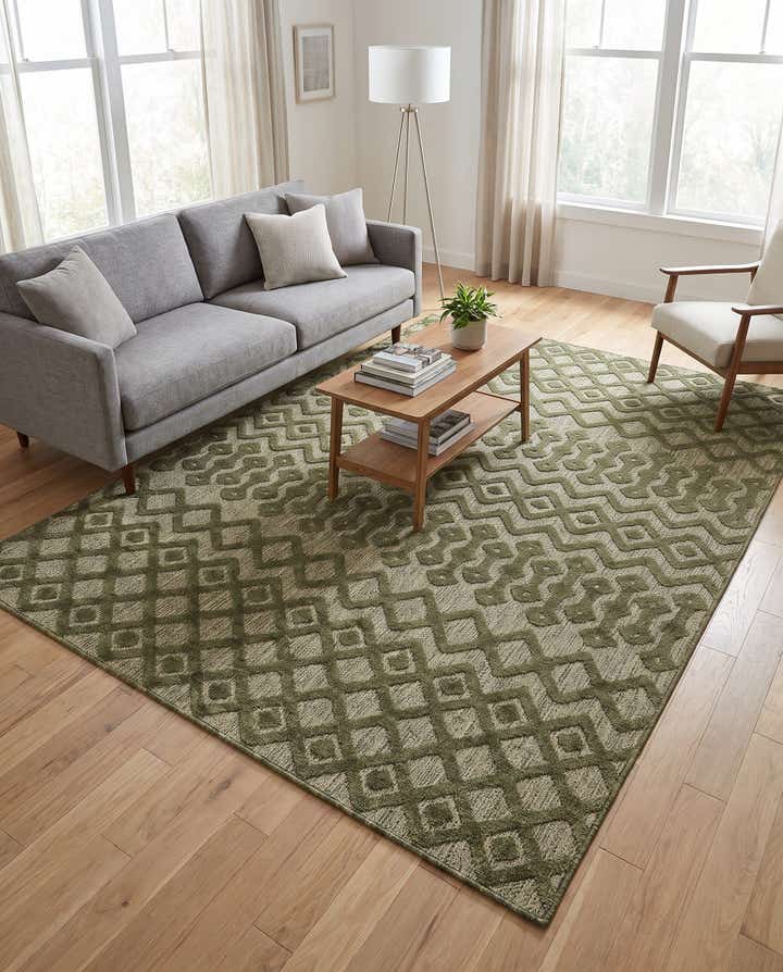 6' x 9' Easy-Clean Trellis Textured Indoor / Outdoor Rug