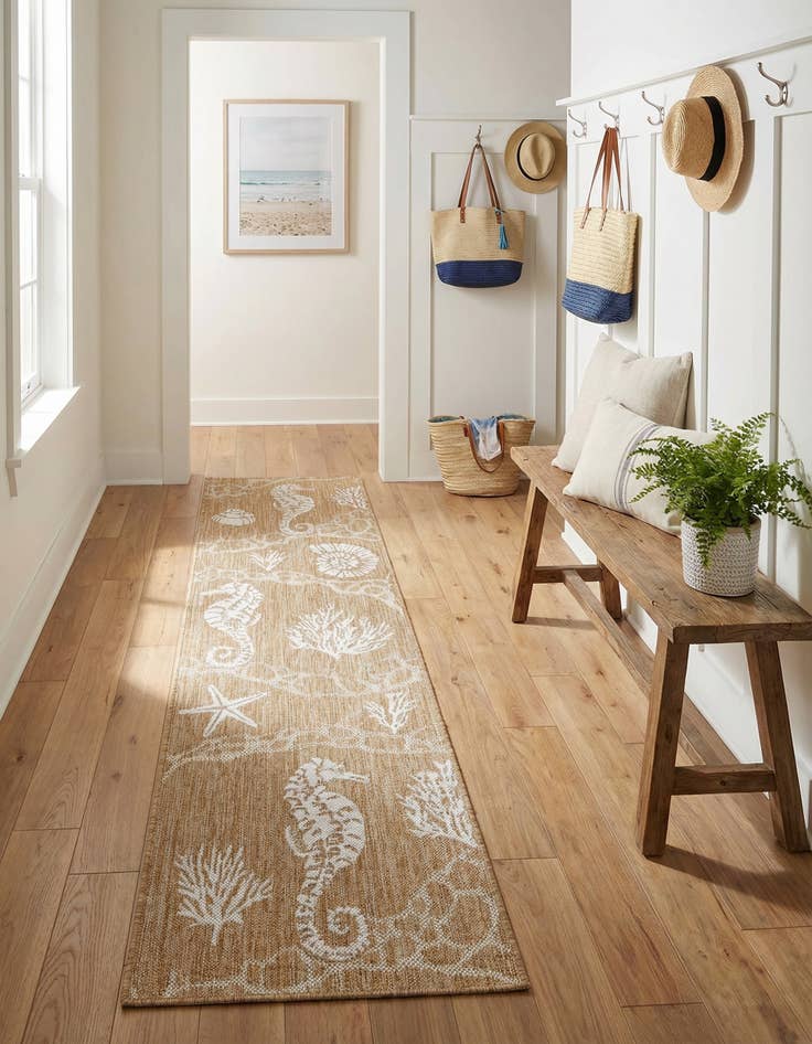 Detail image of 2' x 8'  Washable Coastal Indoor / Outdoor Runner Rug