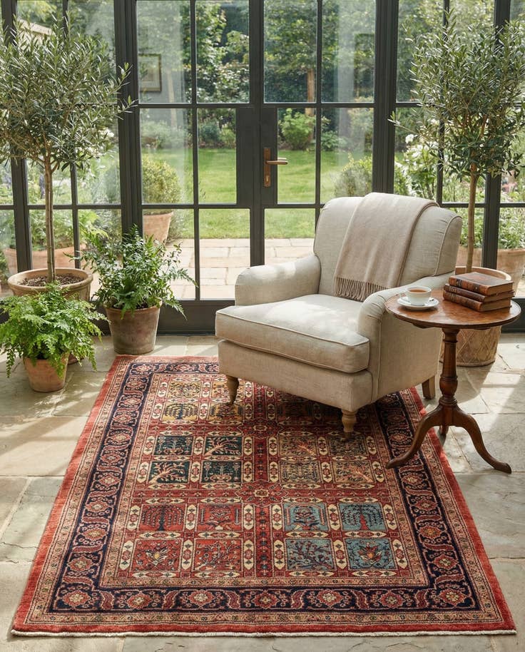 Detail image of 4' 7 x 6' 5 Luribaft Wool Rug